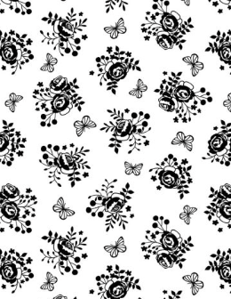 Shadow Bloom Bouquet Toss White Fabric