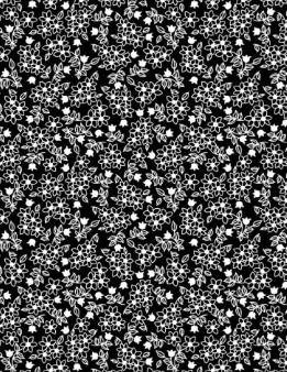 Shadow Bloom Small Floral Black Fabric