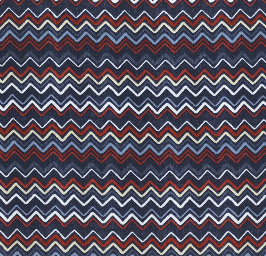 Stars of Valor Chevrons All Over Navy Fabric