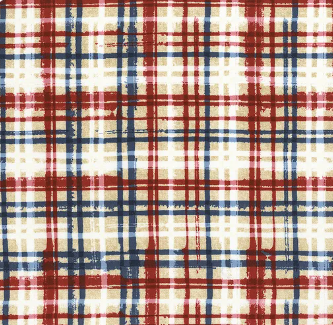 Stars of Valor Plaid All Over Cream Fabric