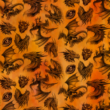 Dragons - Emerald Reign 23DRG-1 Orange Fabric