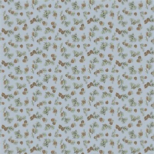 Wildwood Digital Pine Cones Y4374-141 Slate Fabric