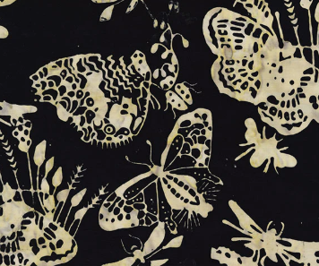 Strawberry Lane Hunnyhill Butterflies Onyx Fabric