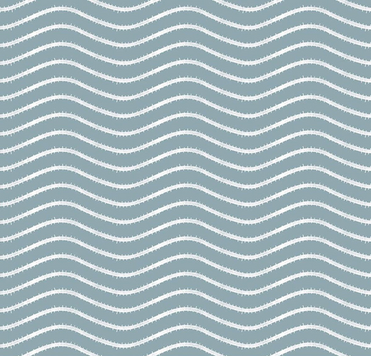 Gingerbread Icing Stripe Blue Fabric