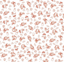 Gingerbread Baking Girls White Fabric