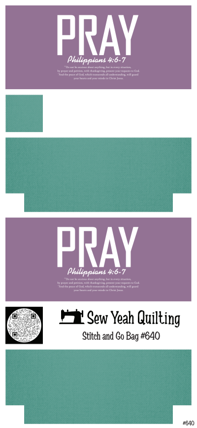 Stitch & Go Bag #640 - Bible Verse & Pray on Teal