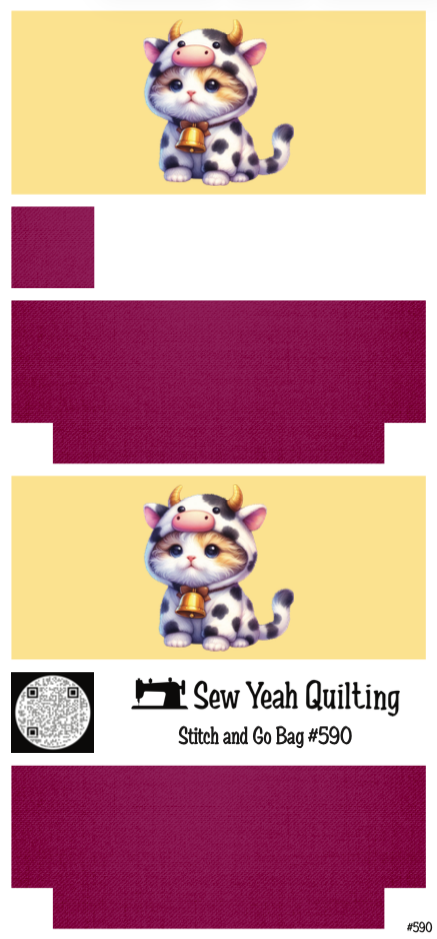 Stitch & Go Bag #590 - Cat Cow Costume on Magenta