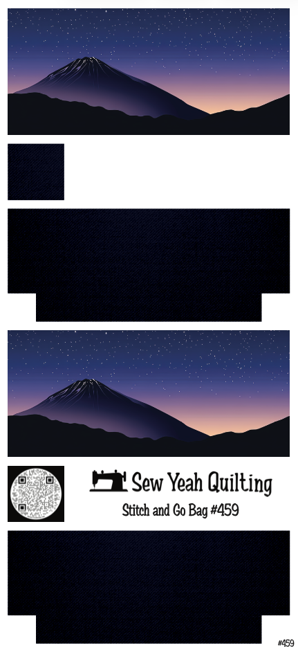 Stitch & Go Bag #459 - Fuji Starry Night on Navy Blue