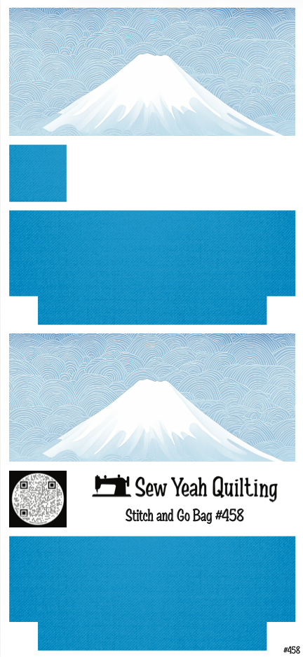 Stitch & Go Bag #458 - Fuji Mountain Snow on Light Blue