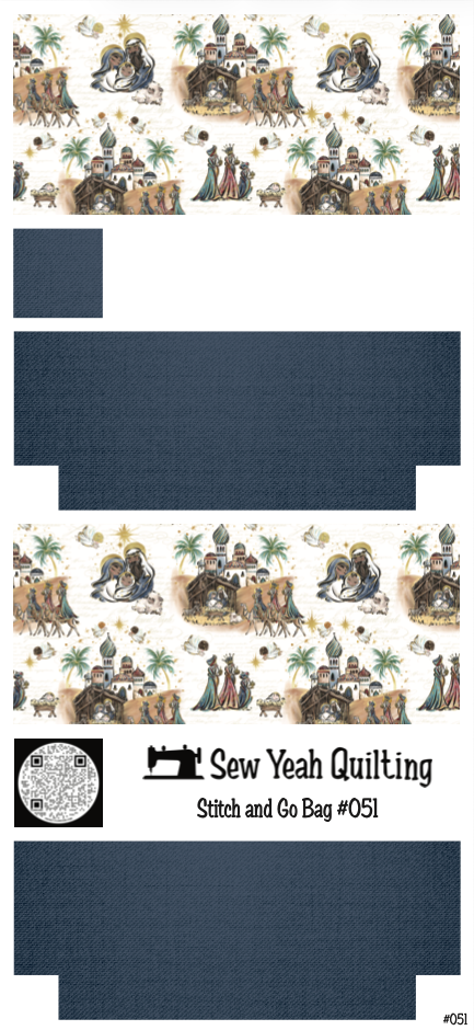 Stitch & Go Bag #51 - Nativity on Blue