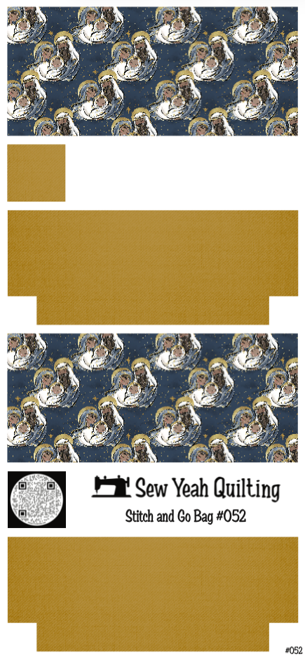 Stitch & Go Bag #52 - Nativity Holy Family on Gold