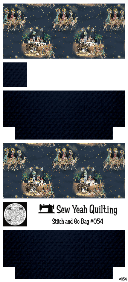 Stitch & Go Bag #54 - Nativity Three Wise Men on Dark Blue