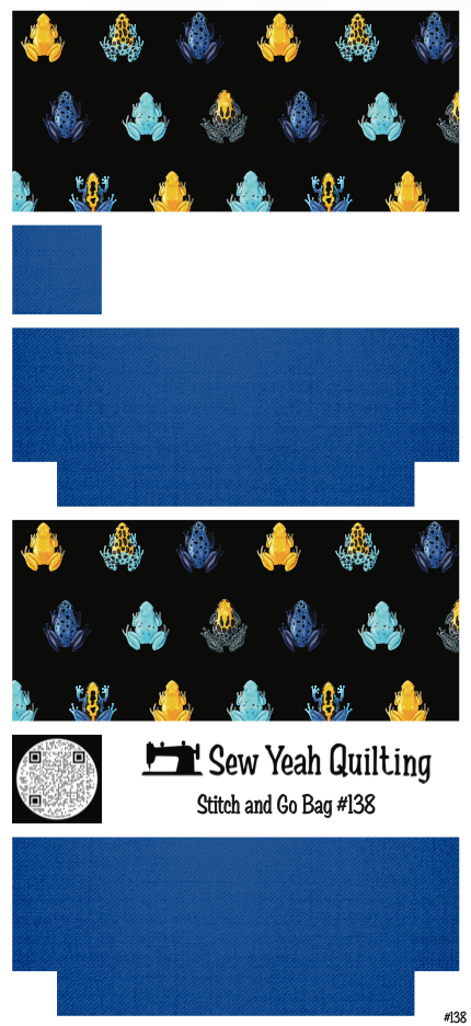 Stitch & Go Bag #138 - Frogs Mini on Blue