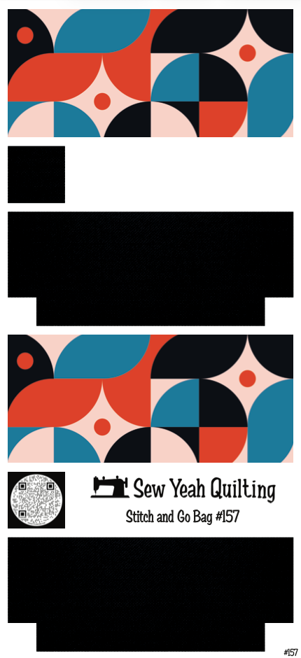 Stitch & Go Bag #157 - Geometric Circles on Black