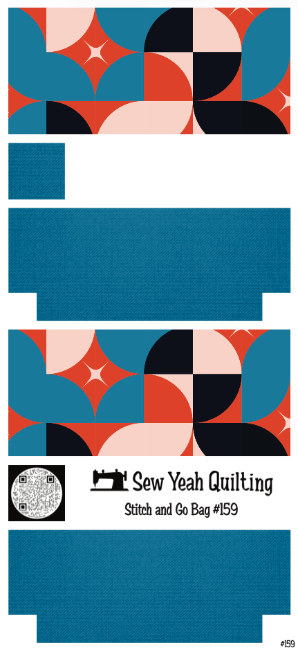 Stitch & Go Bag #159 - Geometric Circles on Blue