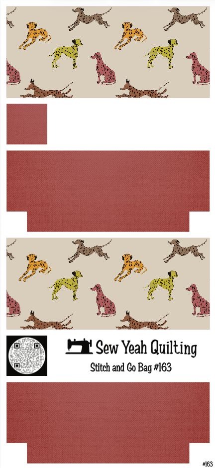 Stitch & Go Bag #163 - Dogs Colorful Dalmatian on Dusty Rose