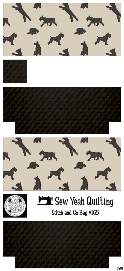 Stitch & Go Bag #165 - Dogs Schnauzer on Black