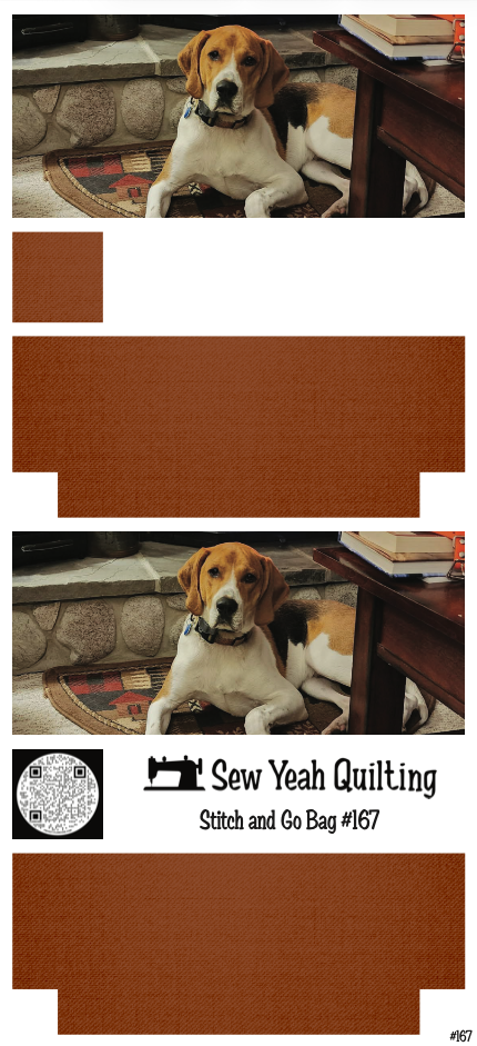 Stitch & Go Bag #167 - Dog Beagle Photo on Brown