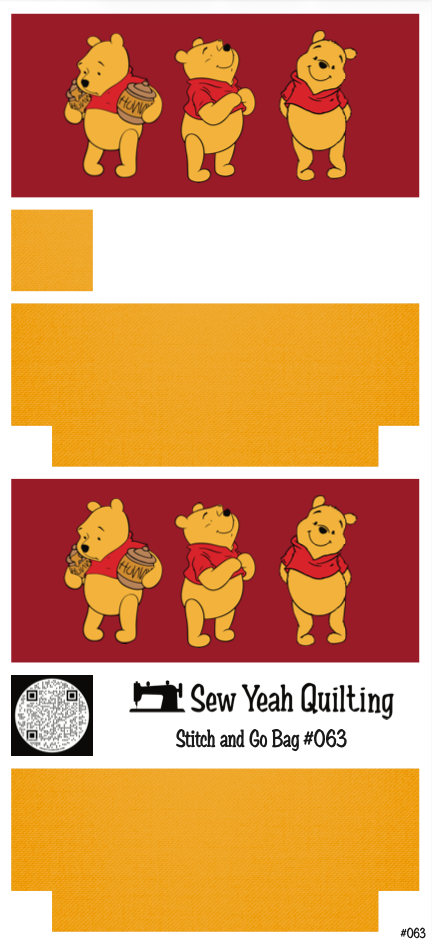 Stitch & Go Bag #63 - Pooh Bear Honey on Yellow