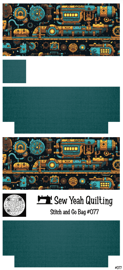 Stitch & Go Bag #77 - Steampunk on Teal