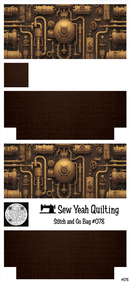 Stitch & Go Bag #78 - Steampunk on Brown