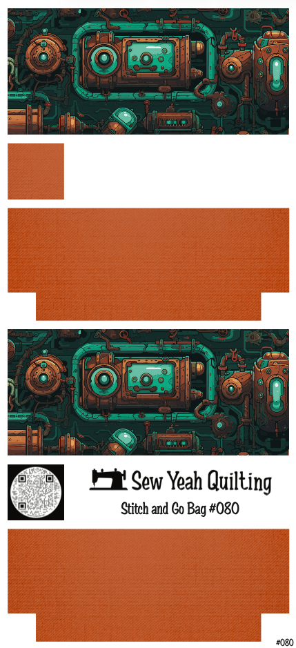 Stitch & Go Bag #80 - Steampunk on Orange