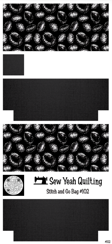 Stitch & Go Bag #102- Footballs on Black