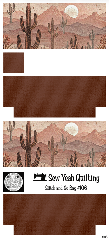 Stitch & Go Bag #106 - Desert Cactus on Brown