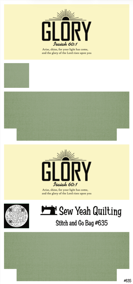 Stitch & Go Bag #635 - Bible Verse & Glory on Faded Green