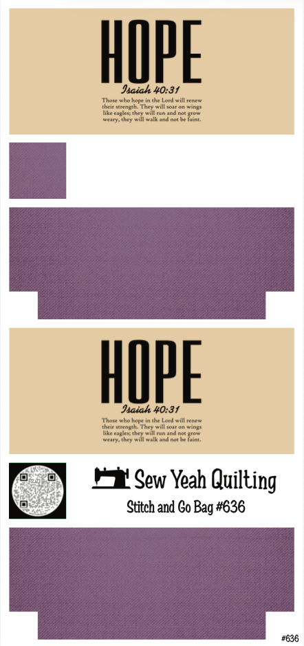 Stitch & Go Bag #636 - Bible Verse & Hope on Purple