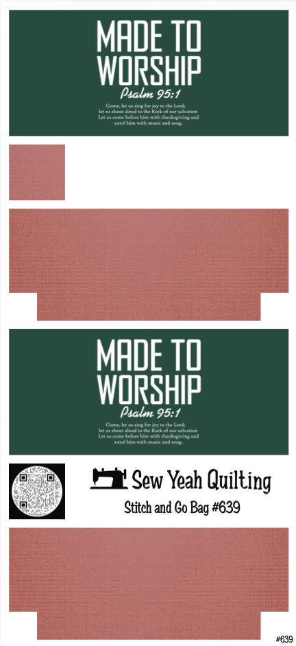 Stitch & Go Bag #639 - Bible Verse & Made to Worship on Muted Rose ...