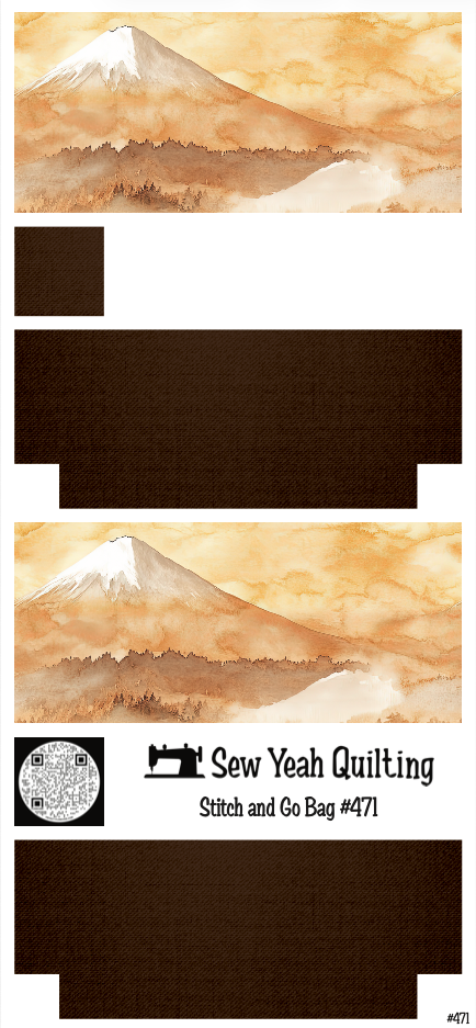 Stitch & Go Bag #471 - Fuji Autumn Watercolor on Brown