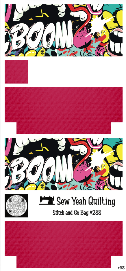 Stitch & Go Bag #288 - Graffiti BOOM Text on Magenta