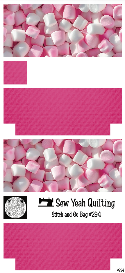 Stitch & Go Bag #294 - Marshmallow White/Pink on Pink