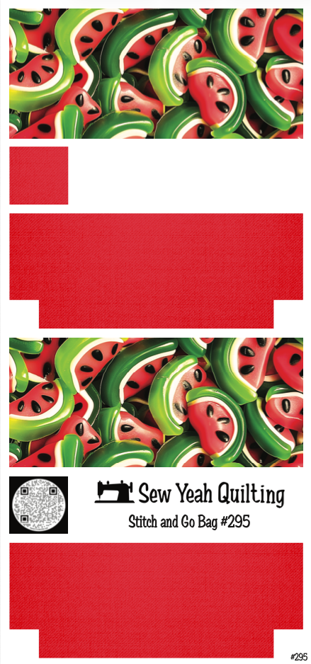 Stitch & Go Bag #295 - Gummy Watermelon Slices on Red