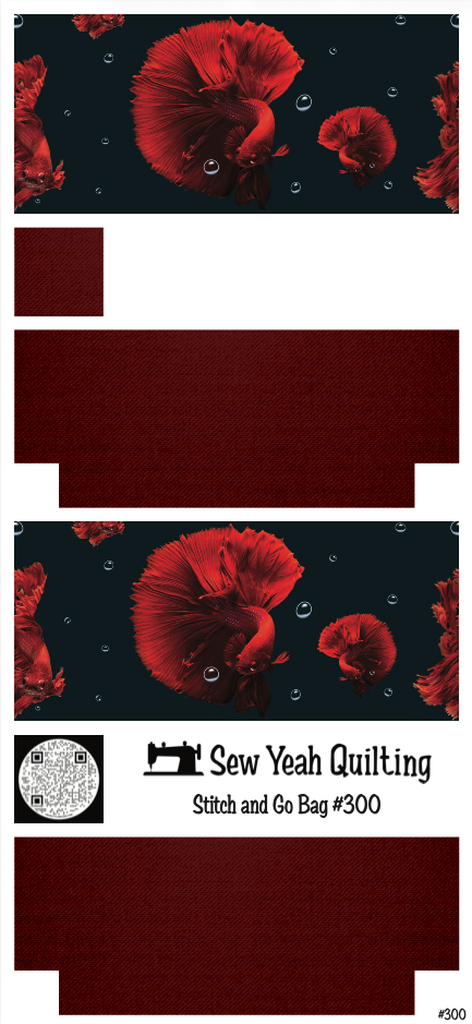 Stitch & Go Bag #300 - Red Betta Fish and Bubbles