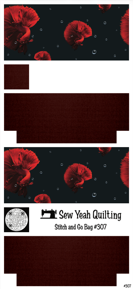 Stitch & Go Bag #307 - Red Betta Fish and Bubbles 2