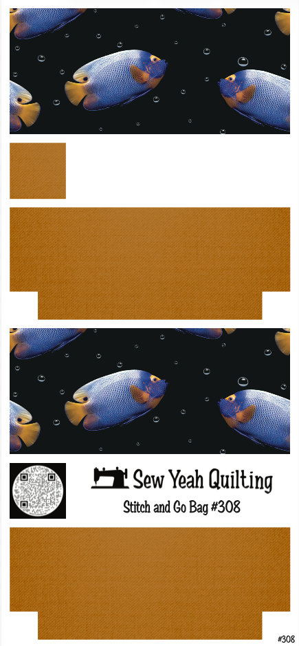 Stitch & Go Bag #308 - Blueface angelfish and Bubbles
