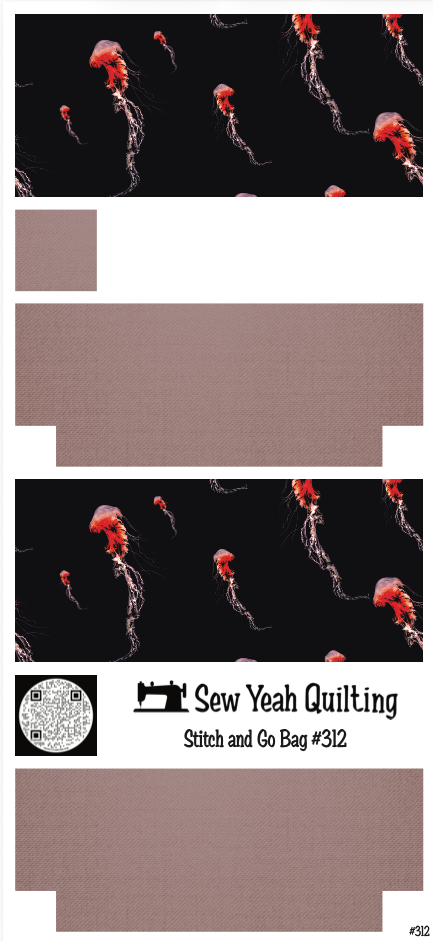 Stitch & Go Bag #312 - Red Pink Jellyfish