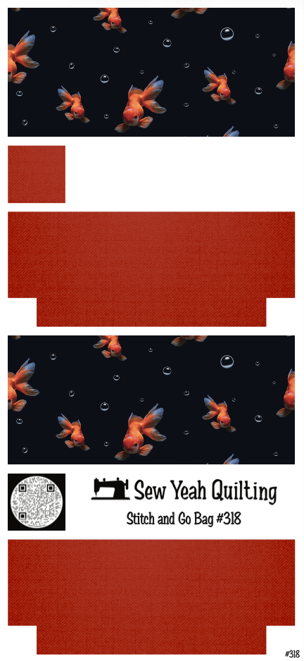 Stitch & Go Bag #318 - Gold Fish and Bubbles