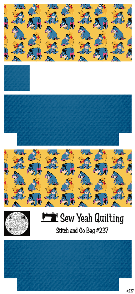 Stitch & Go Bag #237 - Pooh & Eeyore on Blue