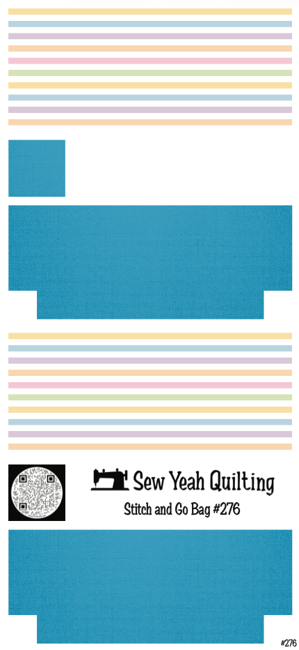 Stitch & Go Bag #276 - Stripes Colorful on Blue