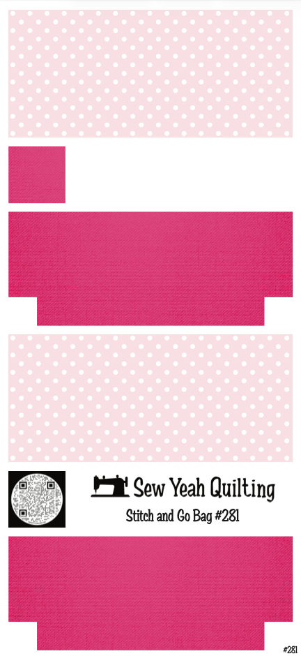 Stitch & Go Bag #281 - Polka Dots & Pink Background on Hot Pink