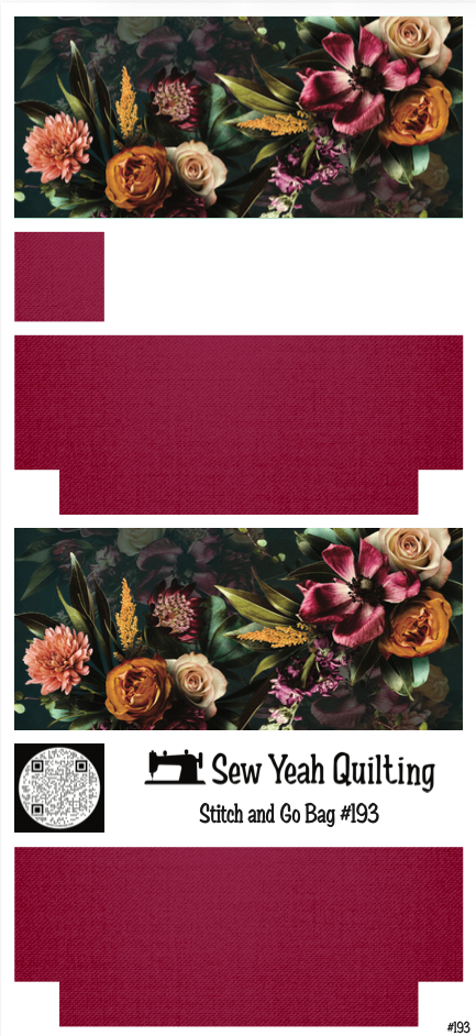 Stitch & Go Bag #193 - Florals on Hot Pink