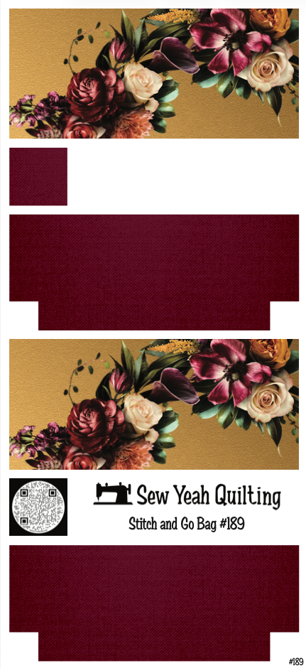 Stitch & Go Bag #189 - Florals on Red