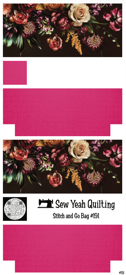 Stitch & Go Bag #191 - Florals on Pink