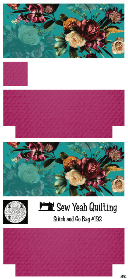 Stitch & Go Bag #192 - Florals on Fuchsia