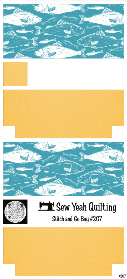 Stitch & Go Bag #207 - Fishes on Yellow