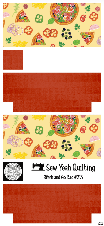 Stitch & Go Bag #213 - Pizza on Red