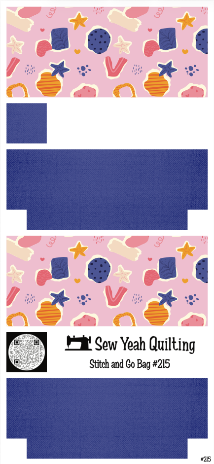 Stitch & Go Bag #215 - Abstract Cutouts on Blue